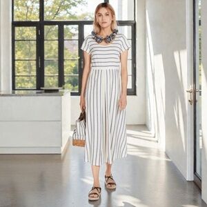 New! MAX MARA Weekend Edicola Linen Cotton Blend Striped Dress Size Medium